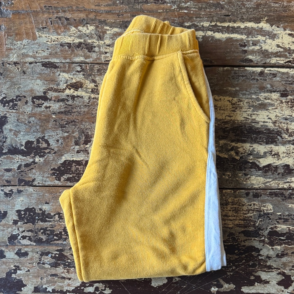 Zara Kids Yellow Sweatpants with White Stripe